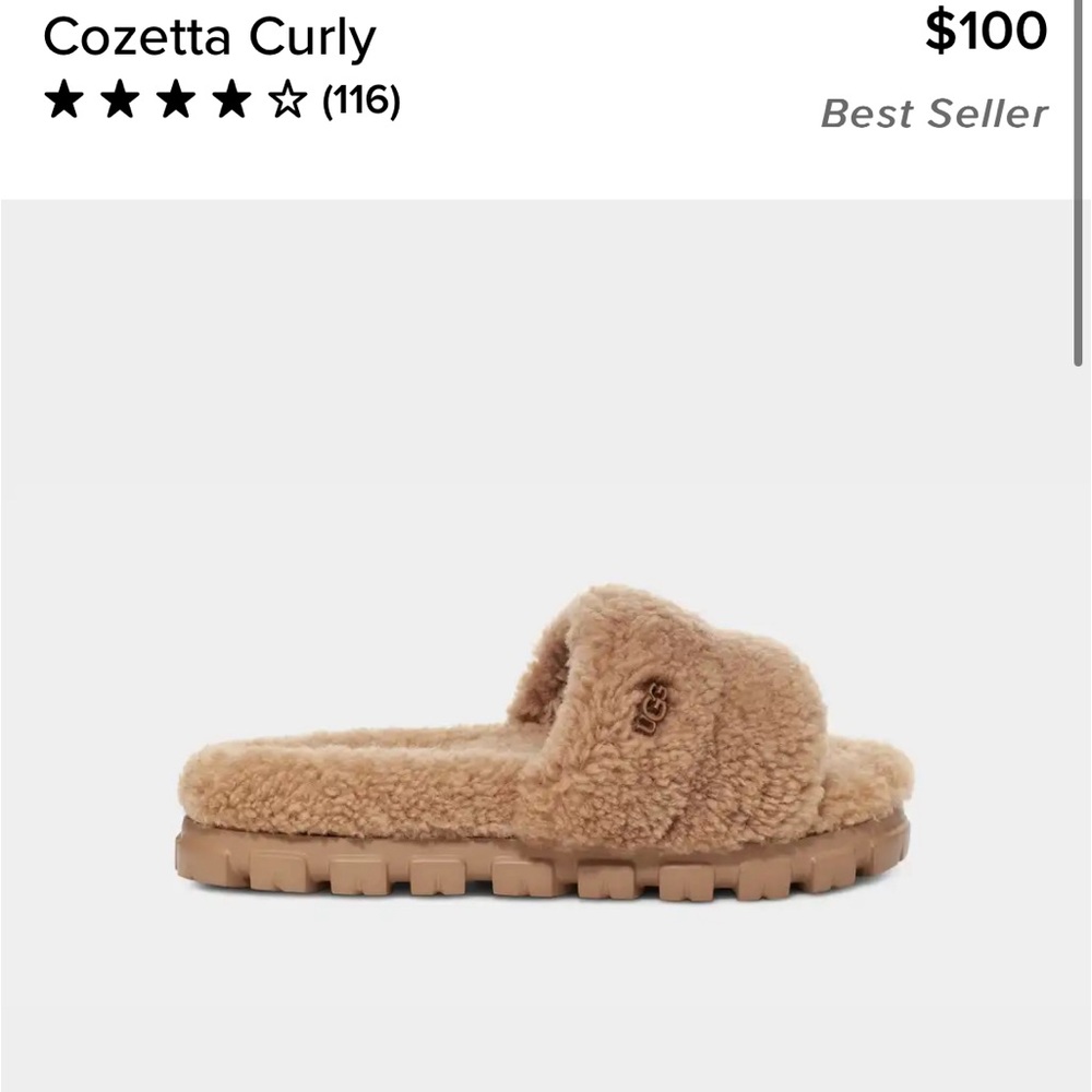 Women’s Size 8 Cozetta Curly Ugg Slippers